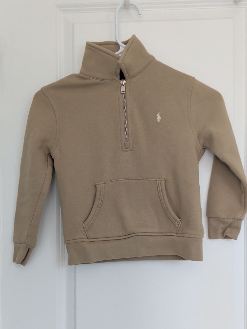 Polo Ralph Lauren Littl Boys Long Sleeve Half-Zip Fleece Lined Sweater Tan Age 5